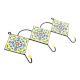 Yellow And Turquoise Ceramic Floral Tiles Hooks